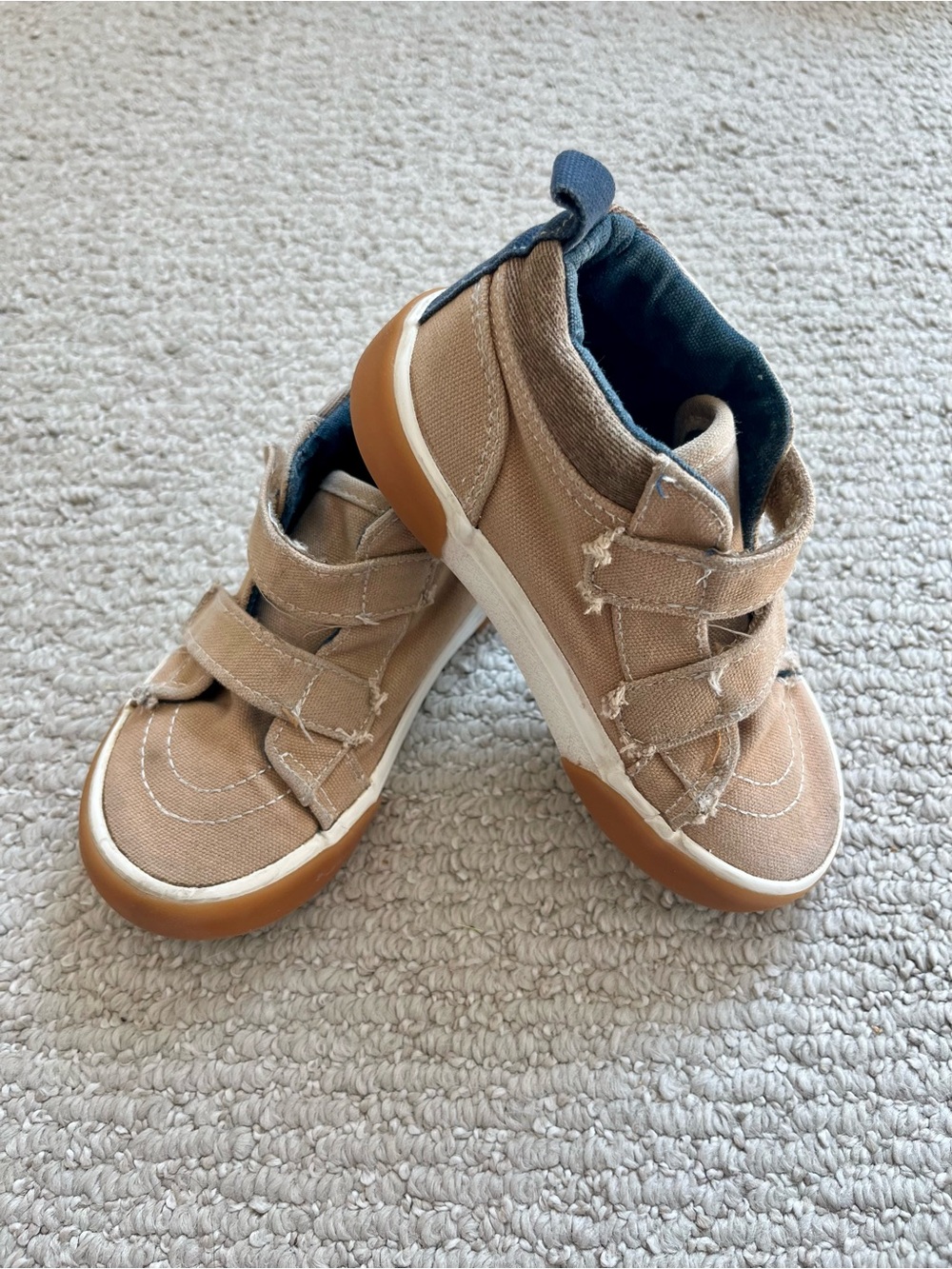 Toddler High Top Tan Sneakers - Size 8